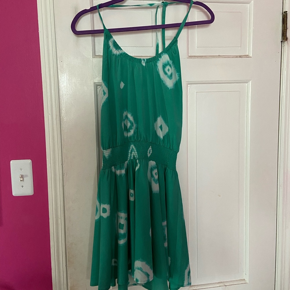 GREEN AND WHITE SUMMER DRESS